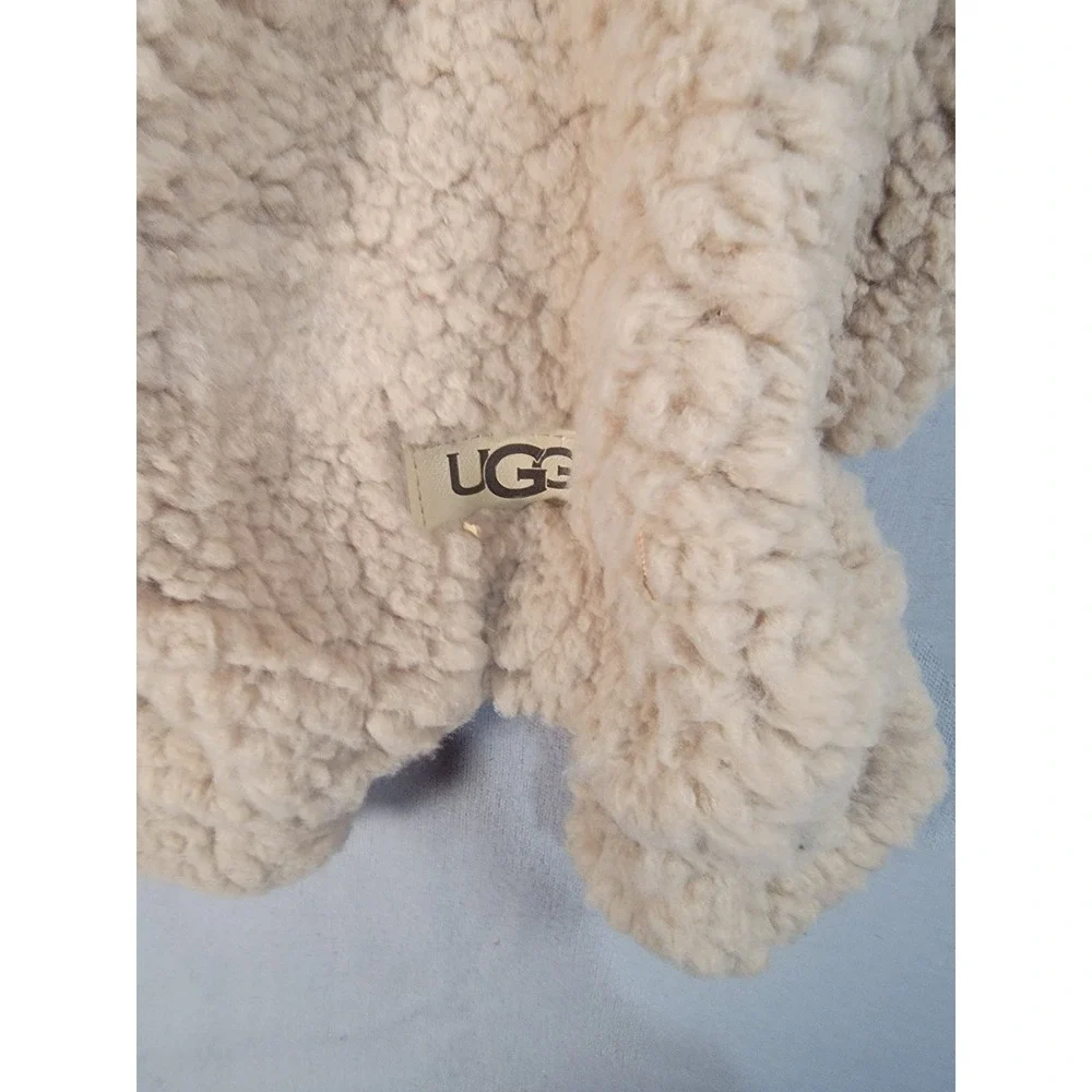 UGG Dog Hoodie Jumpsuit Small Tan Sherpa Bear Ears Fleece Pet Coat Overall